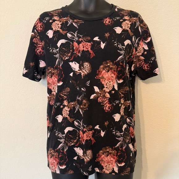 PacSun Men’s Floral Print Black T-Shirt - Picture 1 of 3